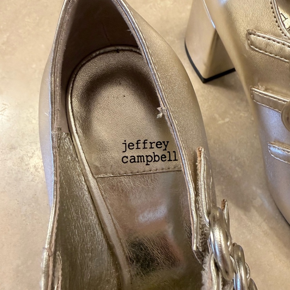 Jeffrey Campbell 💥 Metallic Gold Mary Jane Heels - Picture 7 of 11